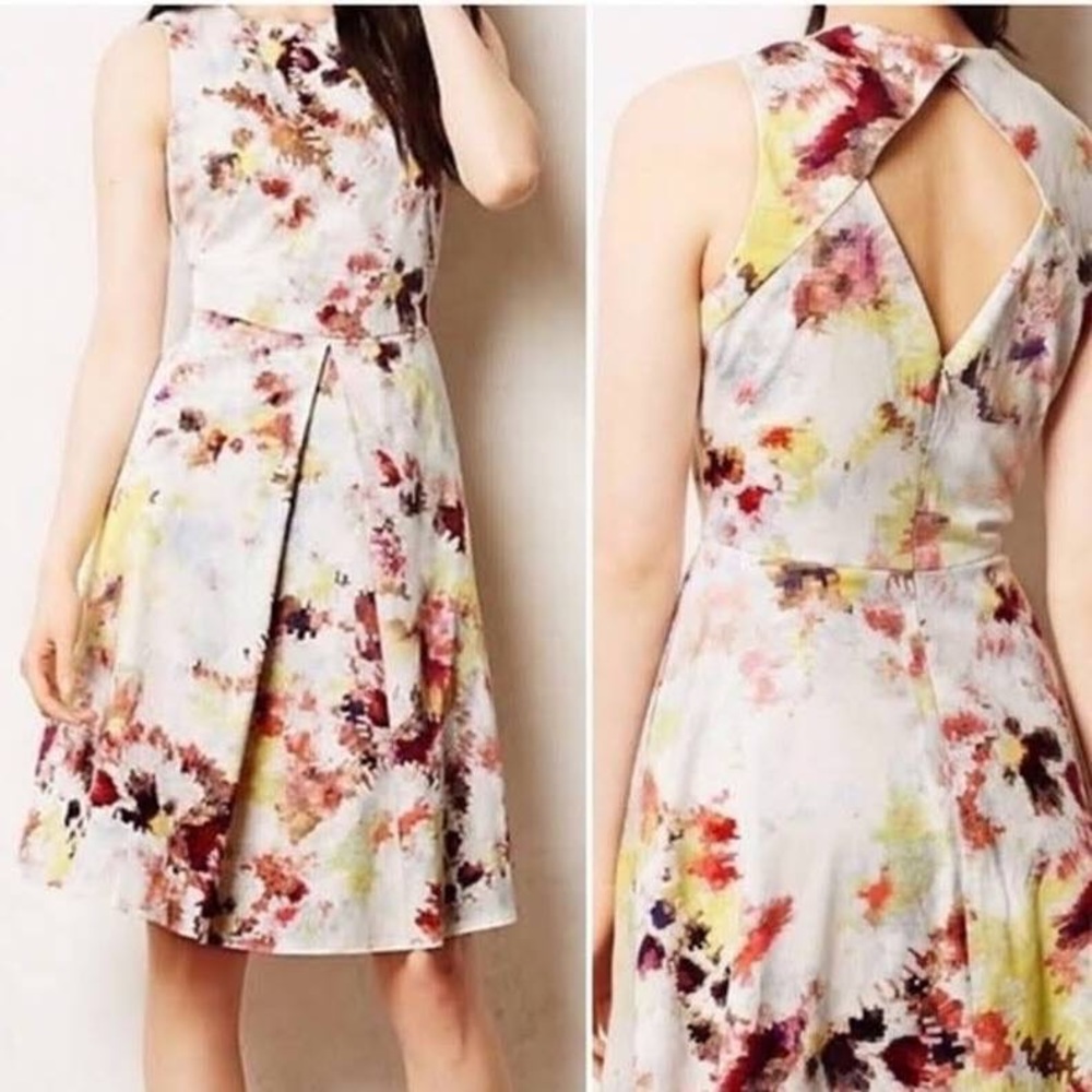 NWOT Anthropologie Hunter Bell dress 12 floral a-line